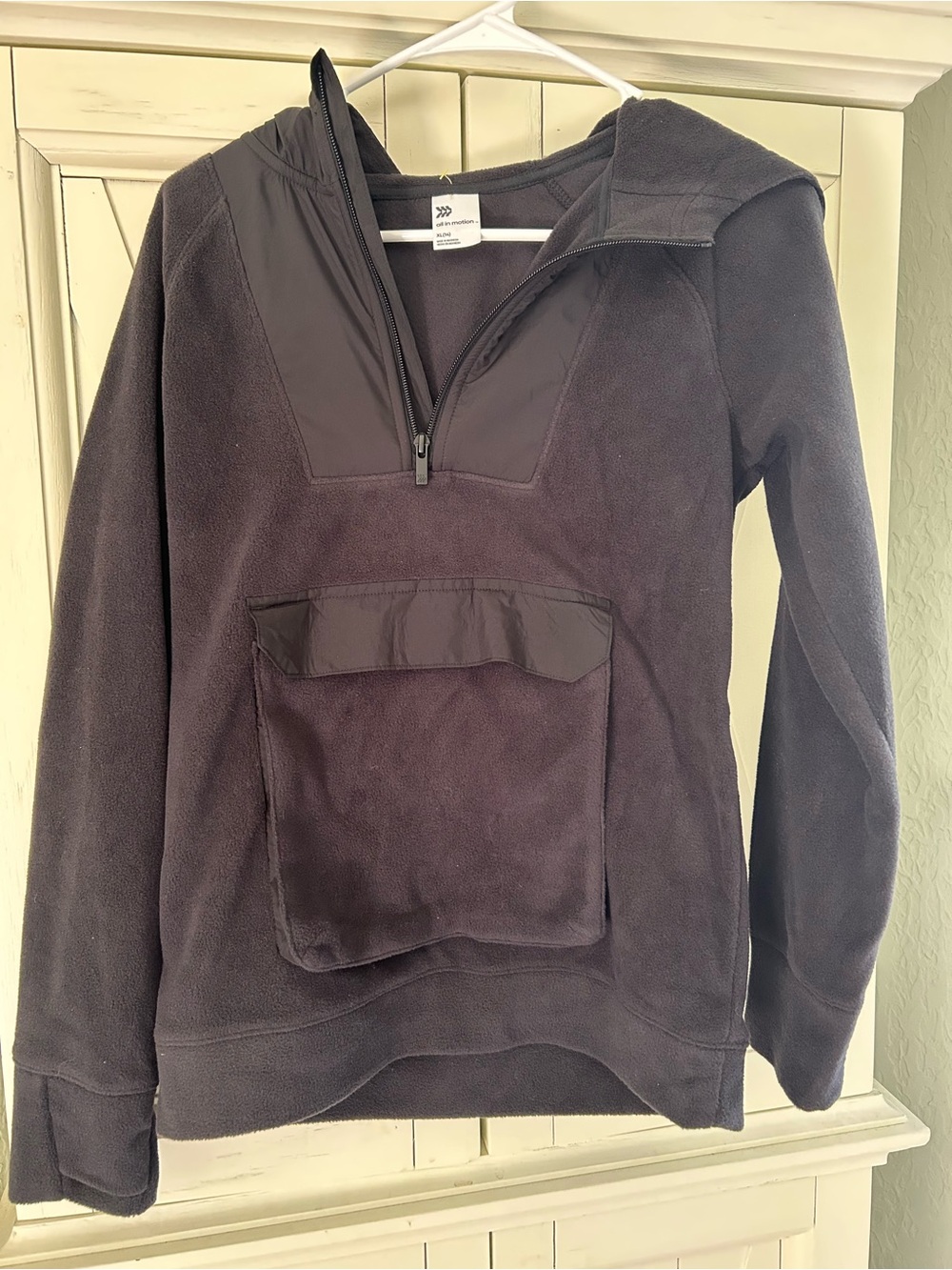 all in motion Black Full-Zip Fleece Jacket with Hood Fits women small